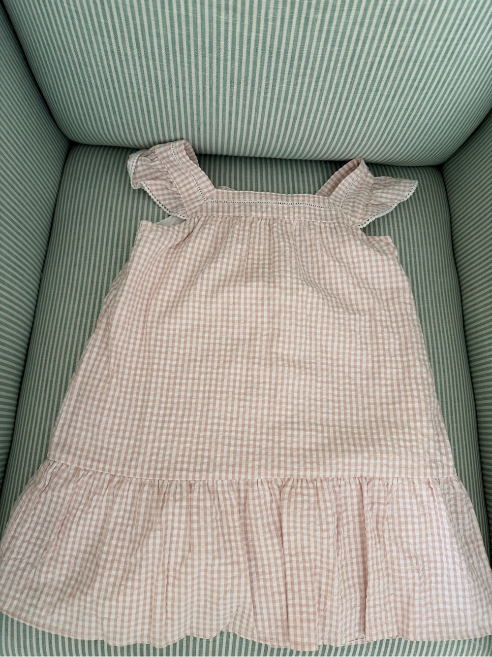 White & Co. Pink Gingham Ruffle Strap Sundress - 4T